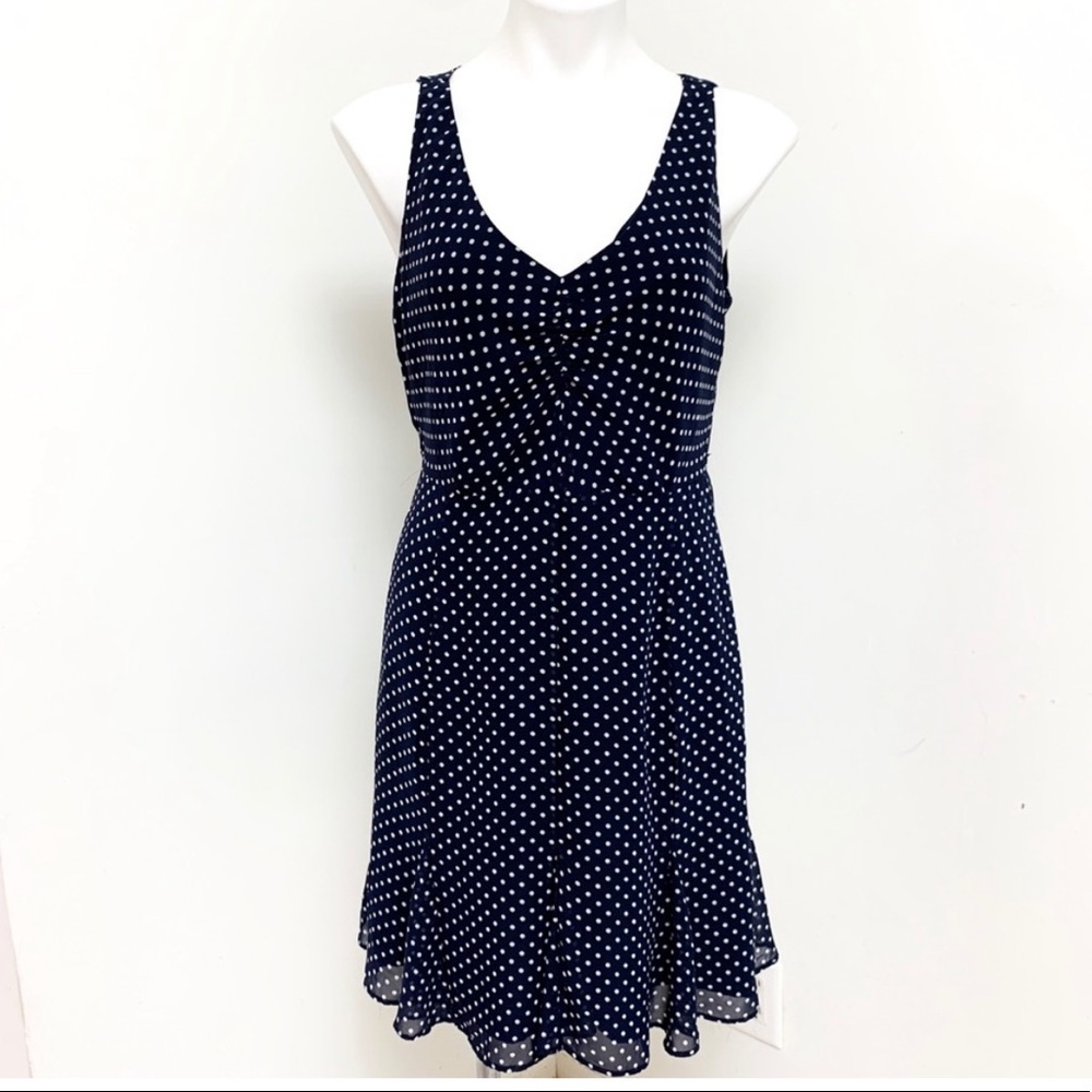 Kate Young for Target Navy Blue White Polka Dot Dress Size 4